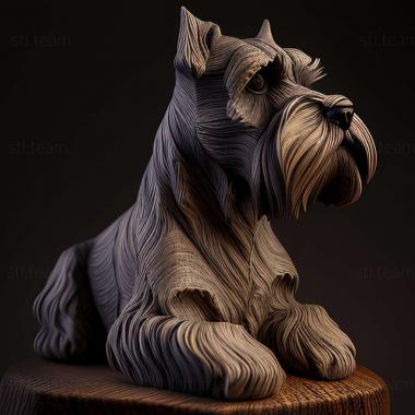 3D model Zwergschnauzer dog (STL)